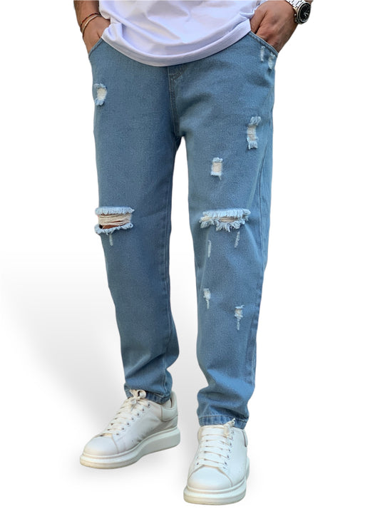 Jeans clear Denim con strappi