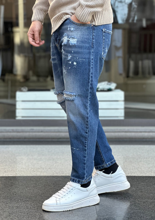Jeans Blu con dettagli e rotture - Taglia 52