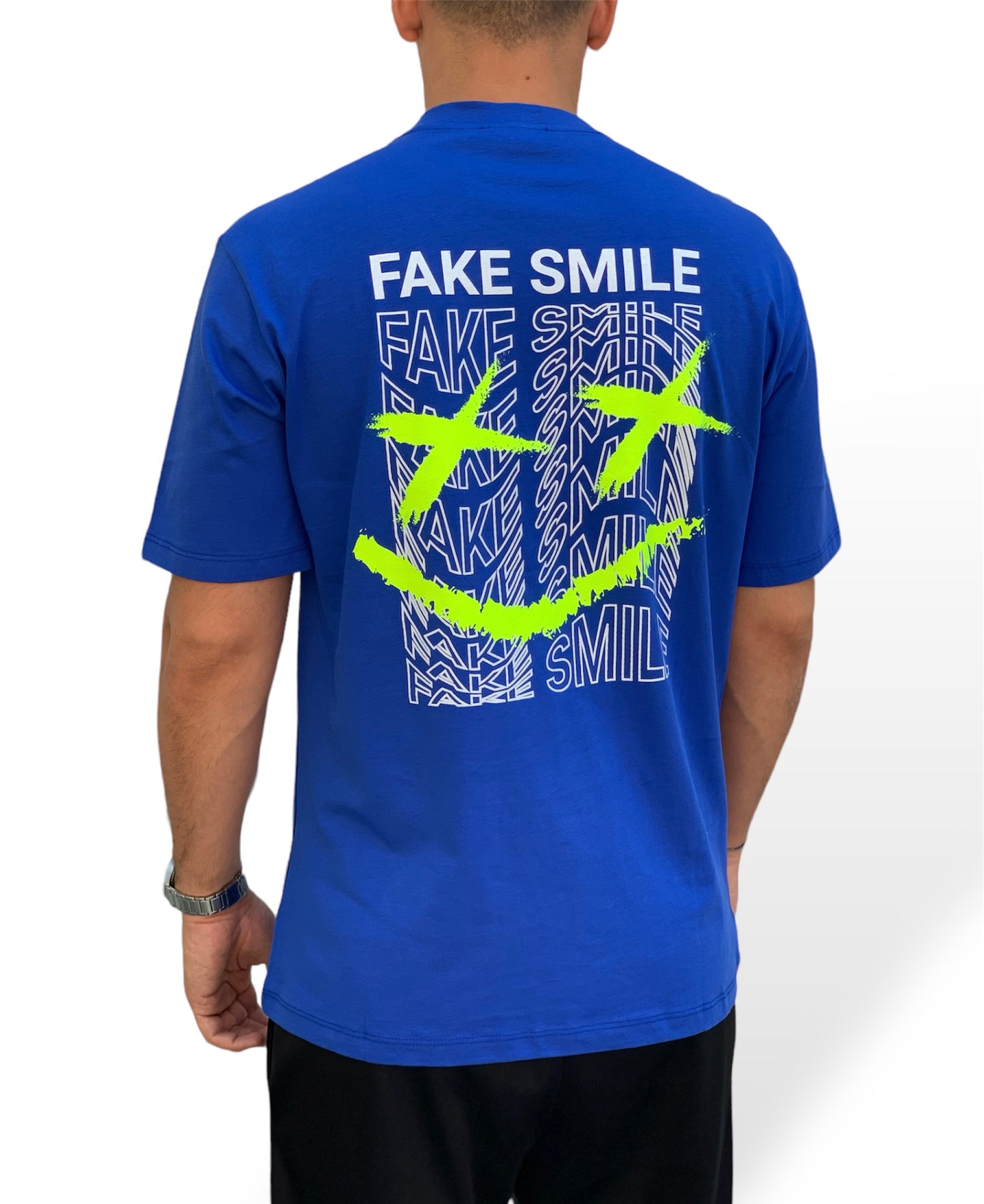 T-Shirt Fake Smile Blue